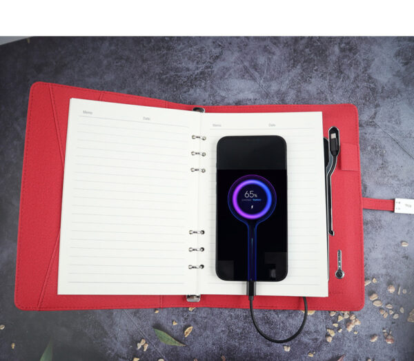 High quality gifts VIP gifts power bank notebook with light up log gift box and bag - Image 5