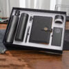 Executive Power Bank Notebook (8000mAh, 7-Color Light-Up Logo, 5W Wireless Charger, 16GB USB), Metal Pen & Stainless Steel Bottle Gift Set - Image 2