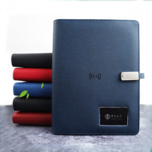High quality gifts VIP gifts power bank notebook with light up log gift box and bag