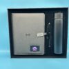 Executive Power Bank Notebook (8000mAh, 7-Color Light-Up Logo, 5W Wireless Charger, 16GB USB), Metal Pen & Stainless Steel Bottle Gift Set - Image 3