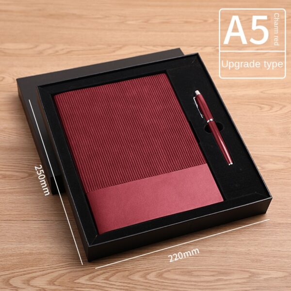 Round buckle notebook + pen gift set 2 in 1 with gift box and bag - Image 3