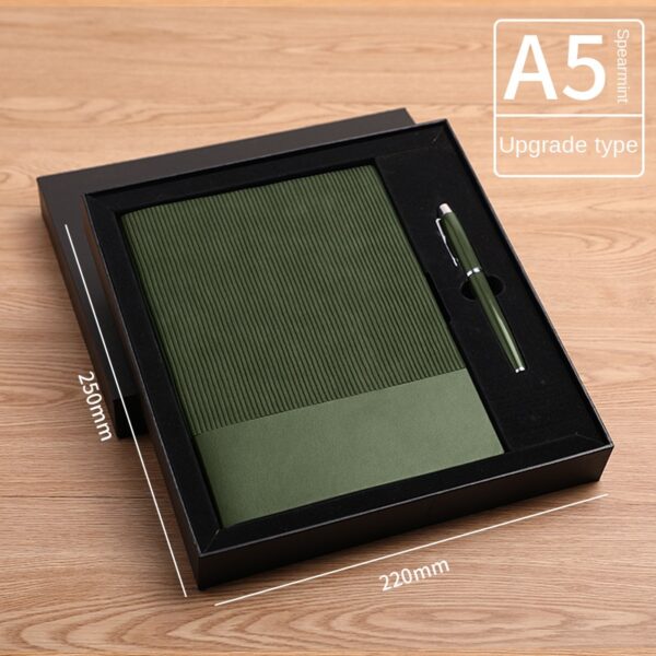 Round buckle notebook + pen gift set 2 in 1 with gift box and bag - Image 2