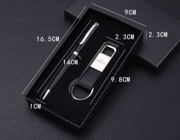 Small cheap gift sets with box pen + keychain - Image 2