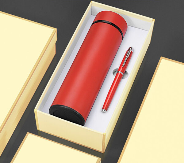Small and cheap Corporate gift sets with box Vacuum cup + metal pen - Image 4
