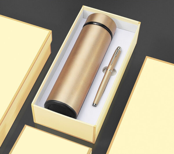 Small and cheap Corporate gift sets with box Vacuum cup + metal pen - Image 3