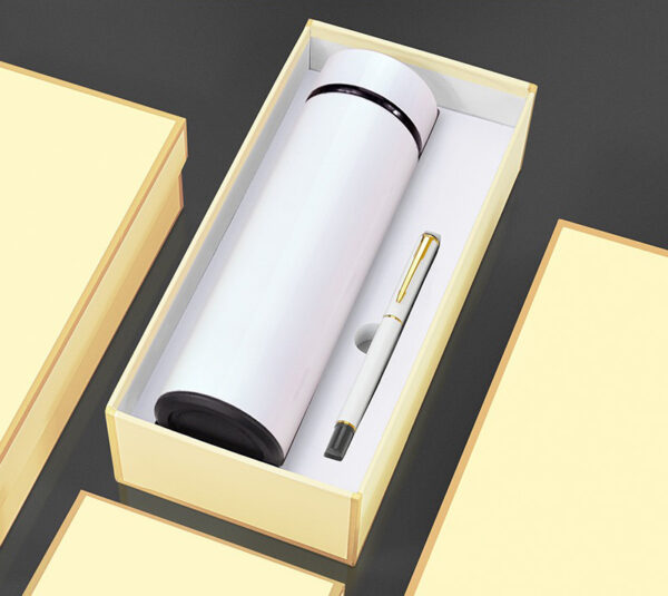 Small and cheap Corporate gift sets with box Vacuum cup + metal pen - Image 2