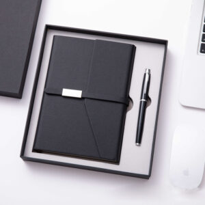 Notebook 3 folds + pen gift set 2 in 1 with gift box and bag