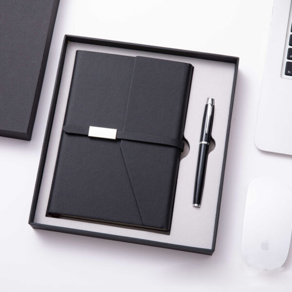 Notebook 3 folds + pen gift set 2 in 1 with gift box and bag