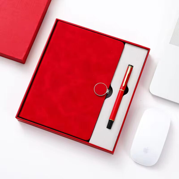 Round buckle notebook + pen gift set 2 in 1 with gift box and bag - Image 6