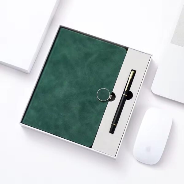 Round buckle notebook + pen gift set 2 in 1 with gift box and bag - Image 5