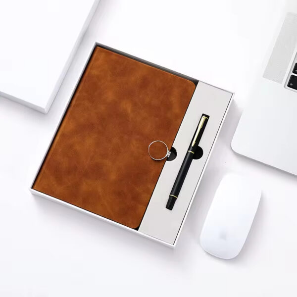 Round buckle notebook + pen gift set 2 in 1 with gift box and bag - Image 4