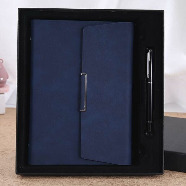 Round buckle notebook + pen gift set 2 in 1 with gift box and bag - Image 4