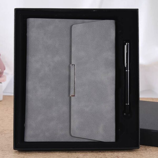 Round buckle notebook + pen gift set 2 in 1 with gift box and bag - Image 6