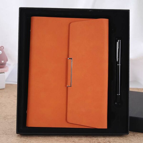 Round buckle notebook + pen gift set 2 in 1 with gift box and bag - Image 5