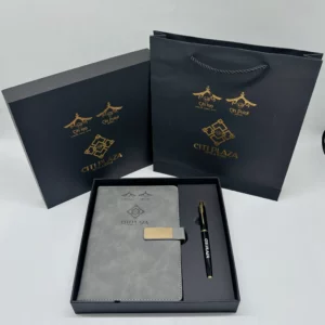A5 perfect binding notebook + pen gift set 2 in 1 with gift box and bag