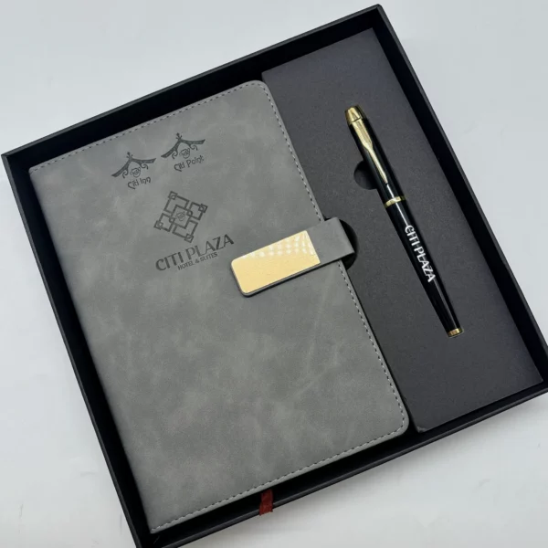 A5 perfect binding notebook + pen gift set 2 in 1 with gift box and bag - Image 10