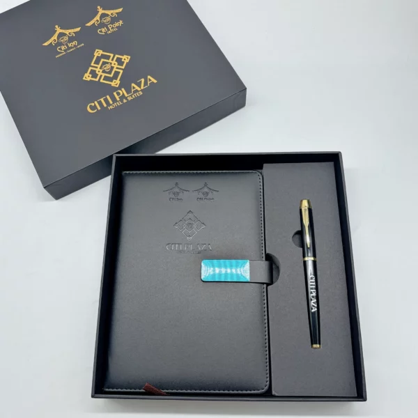 A5 perfect binding notebook + pen gift set 2 in 1 with gift box and bag - Image 8