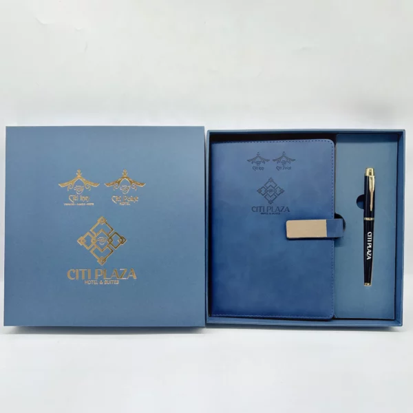 A5 perfect binding notebook + pen gift set 2 in 1 with gift box and bag - Image 3