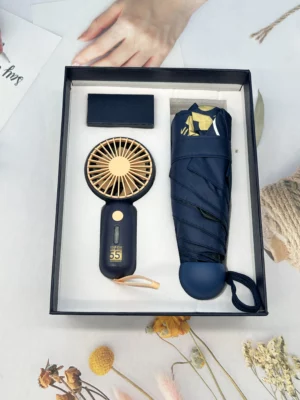 Umbrella + portable fan with box and bag useful gifts corporate gifts
