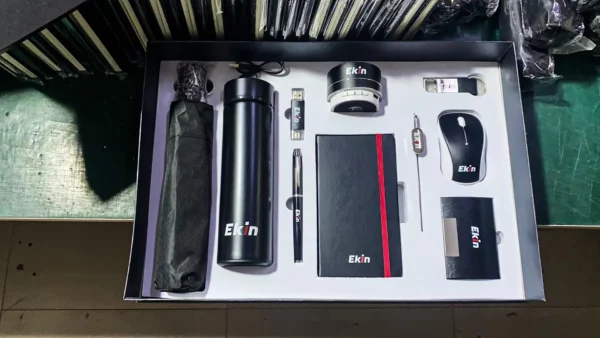 Ultimate Executive & Tech Combo Gift Set: 304 SS Bottle, Automatic Umbrella, Metal Pen, 16GB Type-C/PC USB, Wireless Speaker, Bookmark, Wireless Mouse, PU/Metal Keychain, A6 Notebook & PU/Metal Card Holder with Box & Bag - Image 2