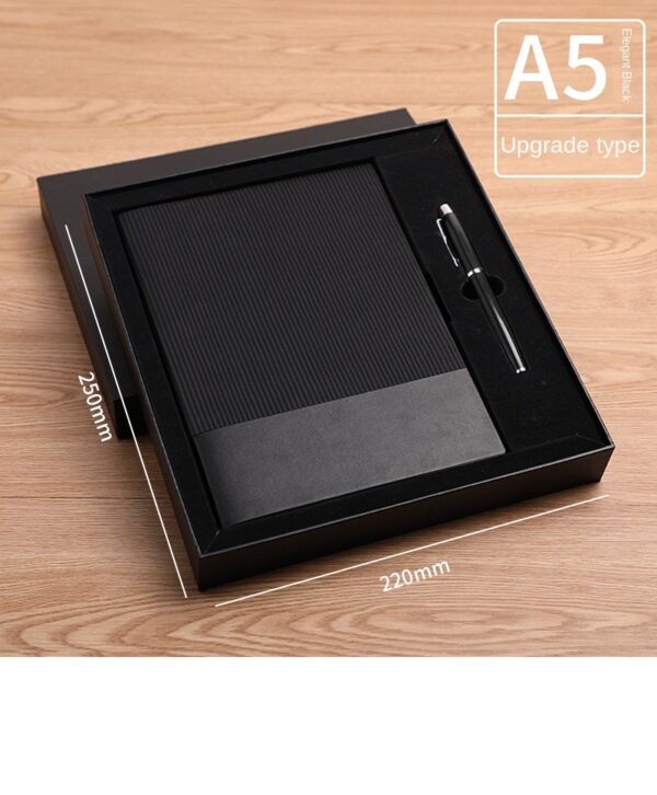 Round buckle notebook + pen gift set 2 in 1 with gift box and bag
