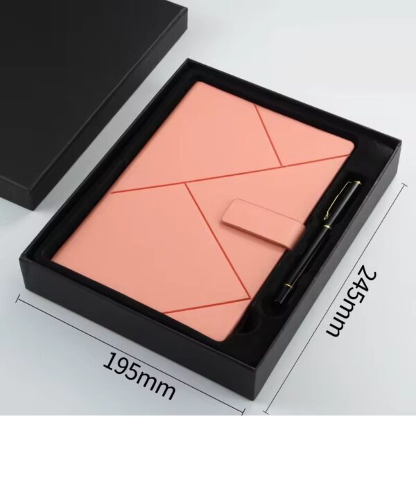 Round buckle notebook + pen gift set 2 in 1 with gift box and bag - Image 2