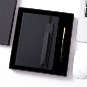 A5 perfect binding notebook + pen gift set 2 in 1 with gift box and bag