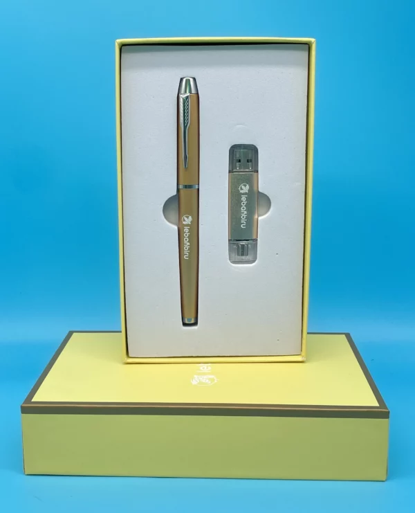 Small budget USB + PEN with gift box and bag cheap gifts