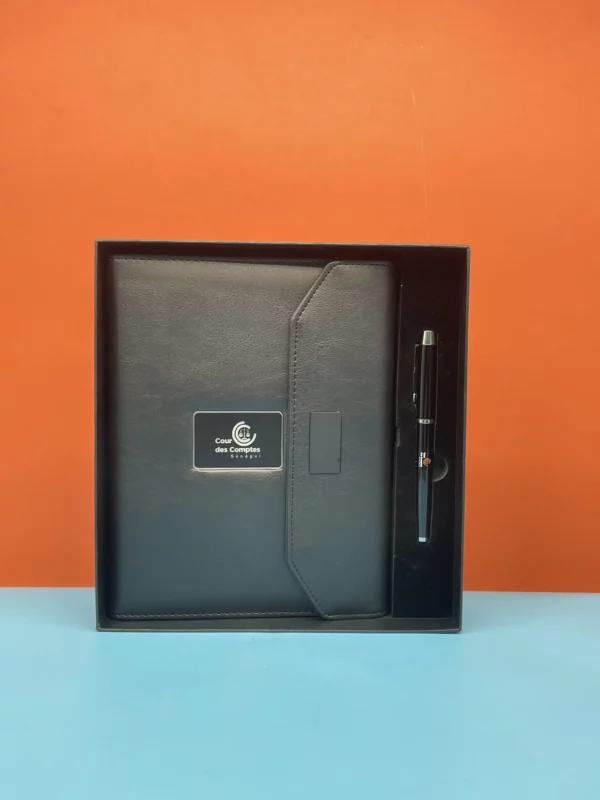 High quality mutifunctional power bank notebook 3 folds light up logo gift set - Image 5