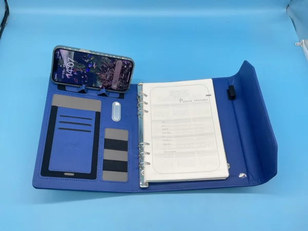 High quality mutifunctional power bank notebook 3 folds light up logo gift set - Image 3