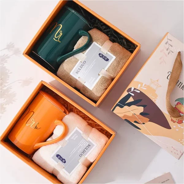 Premium Coffee Lover's Comfort Gift Set: 350ml Mug & Soft Towel in a Stylish Gift Box & Bag - Image 2