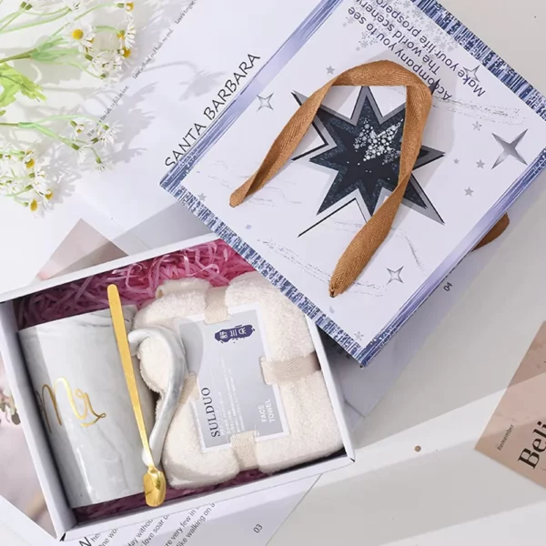 Premium Coffee Lover's Comfort Gift Set: 350ml Mug & Soft Towel in a Stylish Gift Box & Bag - Image 6