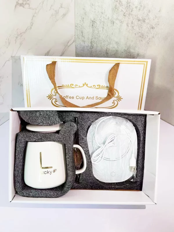 Smart 55-Degree Coffee Mug Warmer Gift Set with Spoon, Box & Bag - Image 6