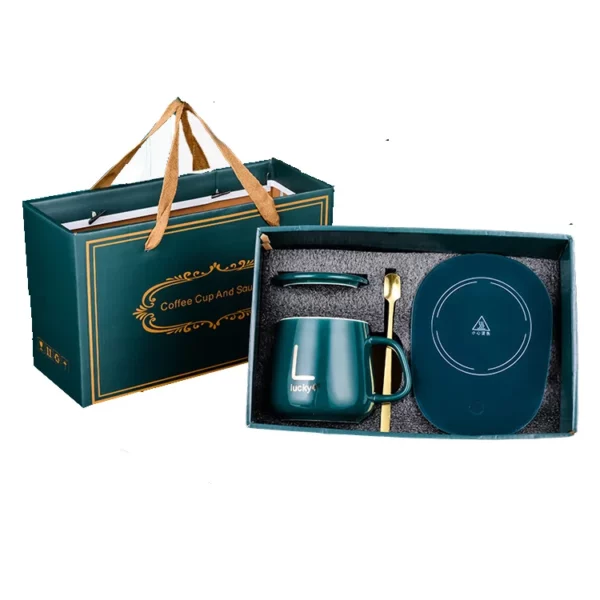 Smart 55-Degree Coffee Mug Warmer Gift Set with Spoon, Box & Bag - Image 8