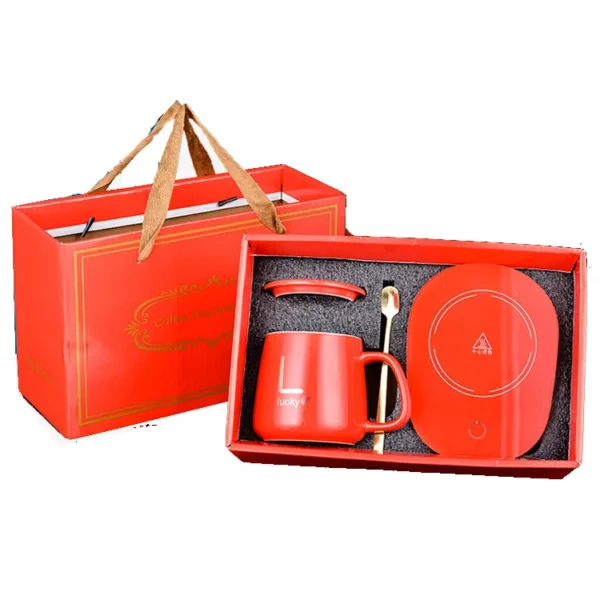 Smart 55-Degree Coffee Mug Warmer Gift Set with Spoon, Box & Bag - Image 9