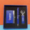 Stylish Black/Blue/Gray PU & Metal Card Holder, Pen & 16GB USB Drive Executive Gift Box Set