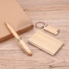 Eco-Friendly Bamboo Keychain, Pen & Card Holder Sustainable Gift Box Set - Image 5
