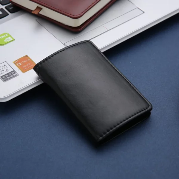 Sophisticated Black/Blue/Gray PU & Metal Card Holder, Metal Pen & 16GB USB Drive Business Gift Box Set - Image 5
