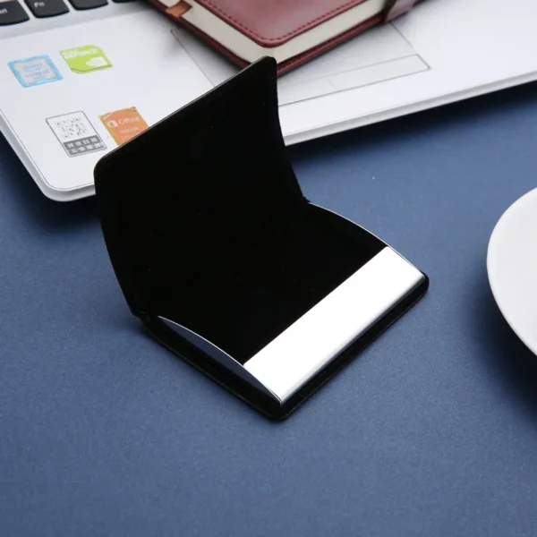Sophisticated Black/Blue/Gray PU & Metal Card Holder, Metal Pen & 16GB USB Drive Business Gift Box Set - Image 8