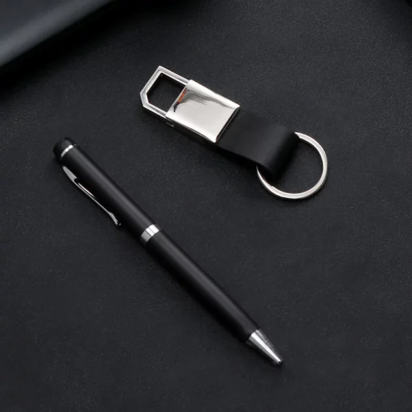 Stylish PU Leather Wallet, Keychain & Metal Pen Professional Gift Box Set - Image 3