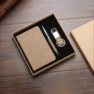 Compact A7 Notebook, Pen & Keychain Essentials Gift Box Set