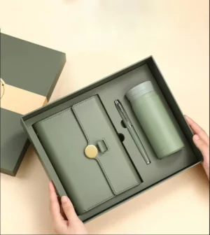 Thoughtfully Curated Daily Essentials Gift Box: Elevate Your Workspace with a Durable Bottle, Elegant Notebook, and Smooth Pen