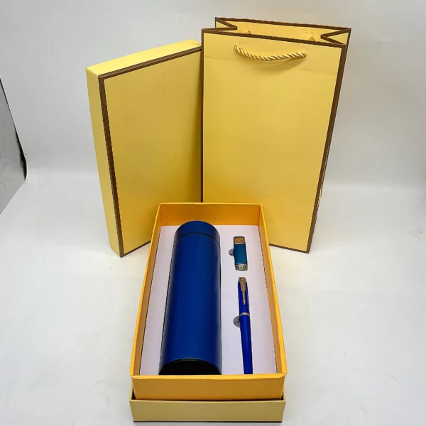 Premium 304 Stainless Steel Bottle, Metal Pen & 16GB USB Drive Gift Set (Blue/Red/Black/Gold/Silver) with Box & Bag - Image 6