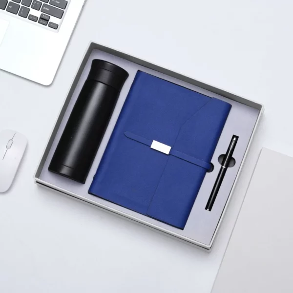 Professional 304 Stainless Steel Bottle, A5 Notebook & Metal Pen Gift Set (Black/Blue/Green) with Box & Bag - Image 9