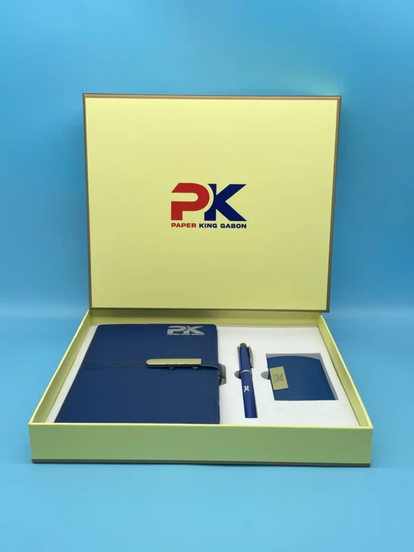 Elegant A5 Notebook, PU & Metal Card Holder & Metal Pen Business Gift Set with Box & Bag