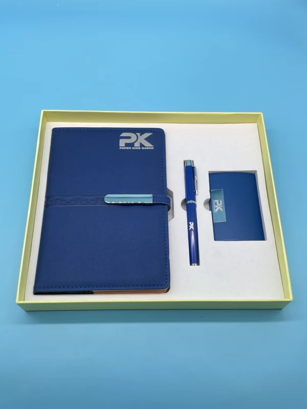 Elegant A5 Notebook, PU & Metal Card Holder & Metal Pen Business Gift Set with Box & Bag - Image 4