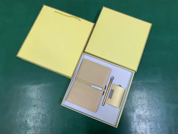 Elegant A5 Notebook, PU & Metal Card Holder & Metal Pen Business Gift Set with Box & Bag - Image 5