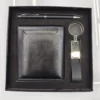 Stylish Metal & PU Keychain, Metal Pen & PU Wallet Gift Box Set