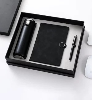 Convenient One-Click Bottle, A5 Perfect Binding Notebook & Metal Pen Gift Set with Box & Bag