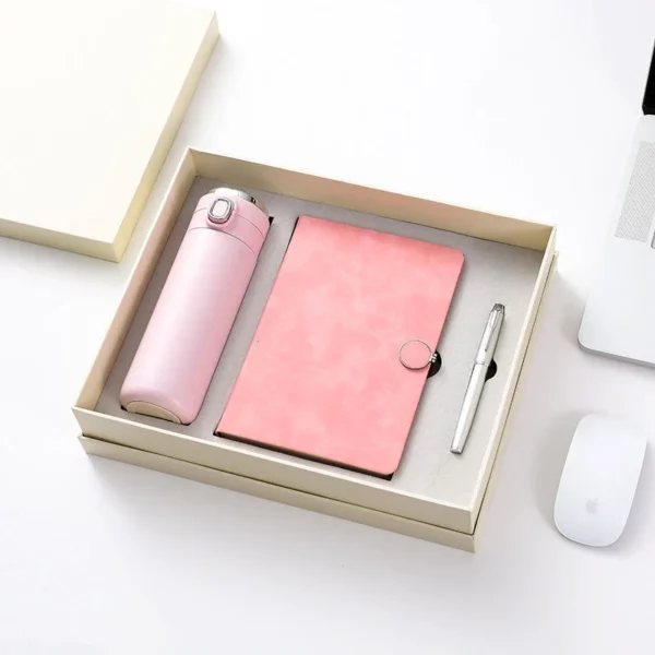 Convenient One-Click Bottle, A5 Perfect Binding Notebook & Metal Pen Gift Set with Box & Bag - Image 7